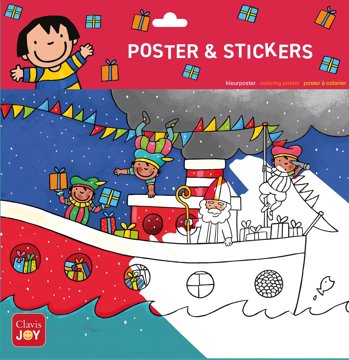 Poster da colorare Clavis Joy Anna e Sinterklaas