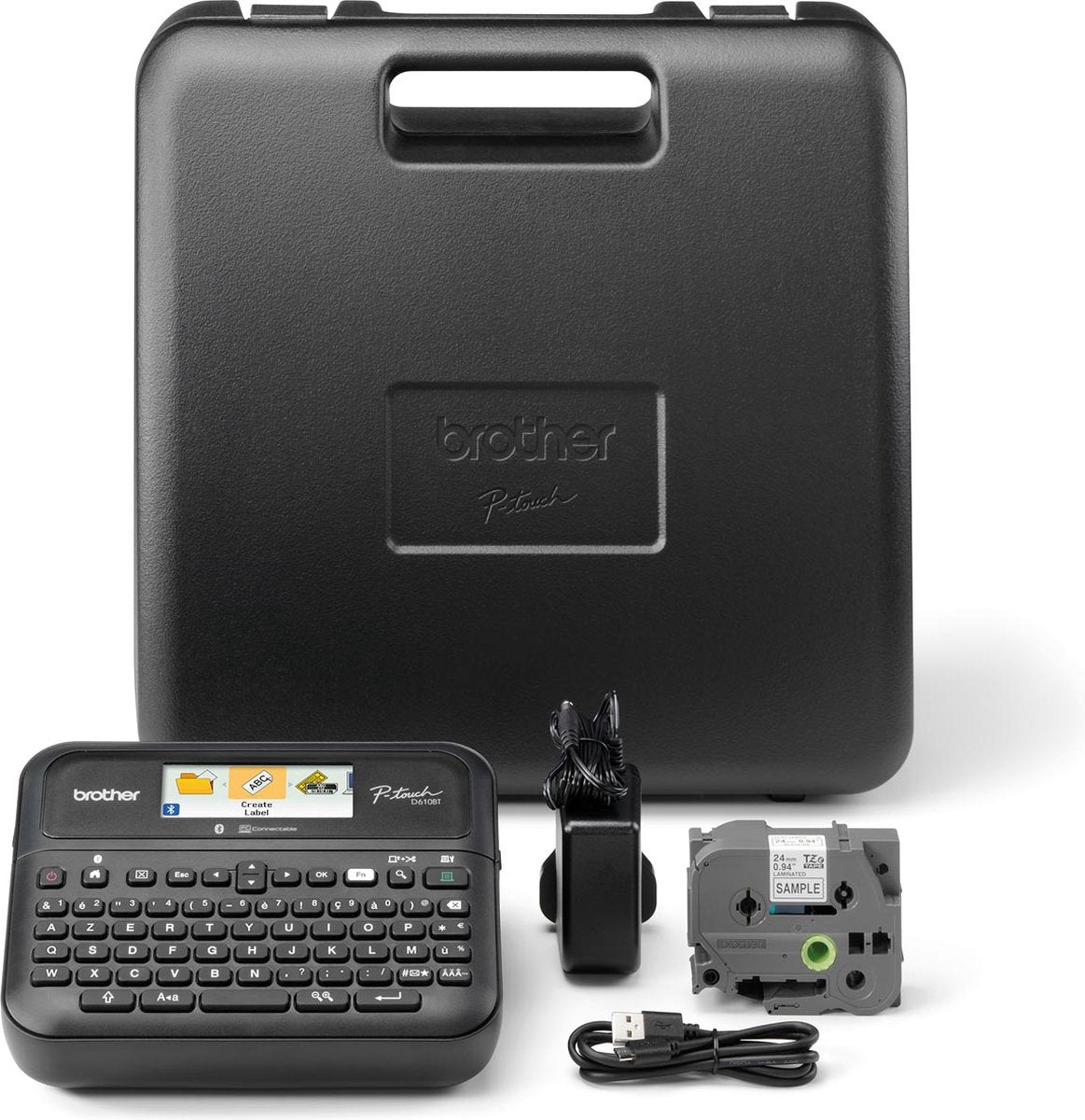 Brother pt-d610btvp thermische labelprinter - azerty - 180 x 360 dpi - 30 mm sec - usb en bluetooth - tze tapecassettes