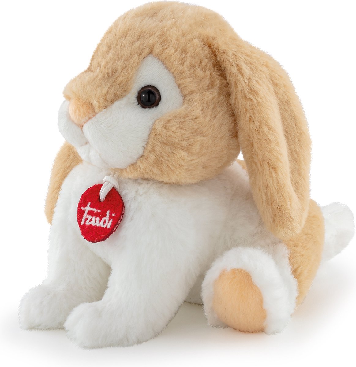 Trudi puppy knuffel konijn 18 cm - hoge kwaliteit pluche knuffel - knuffeldier voor jongens en meisjes - wit beige - 15x18x17 cm maat s