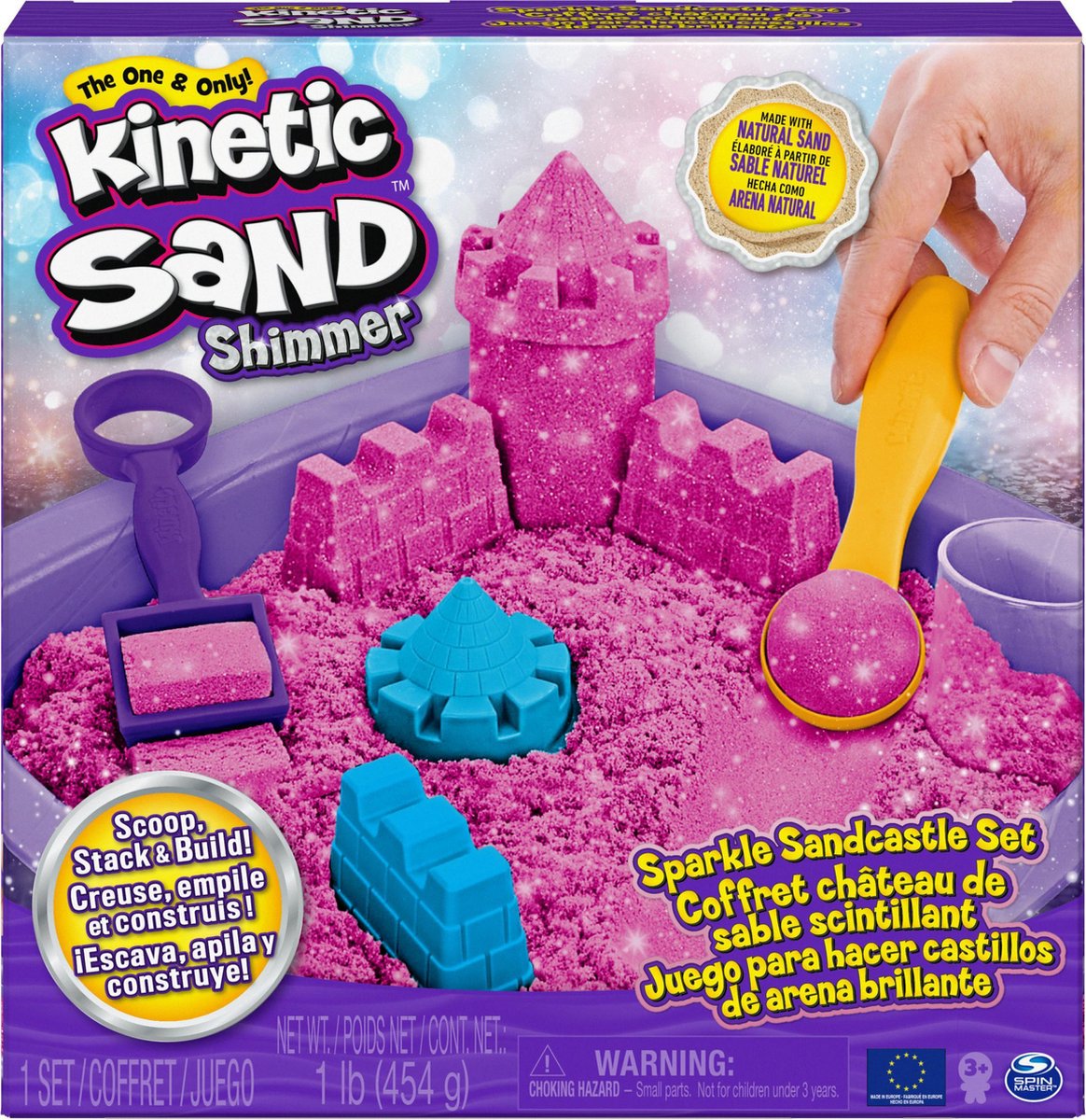 Spinmaster Kinetic Sand Castillo de arena brillante rosa