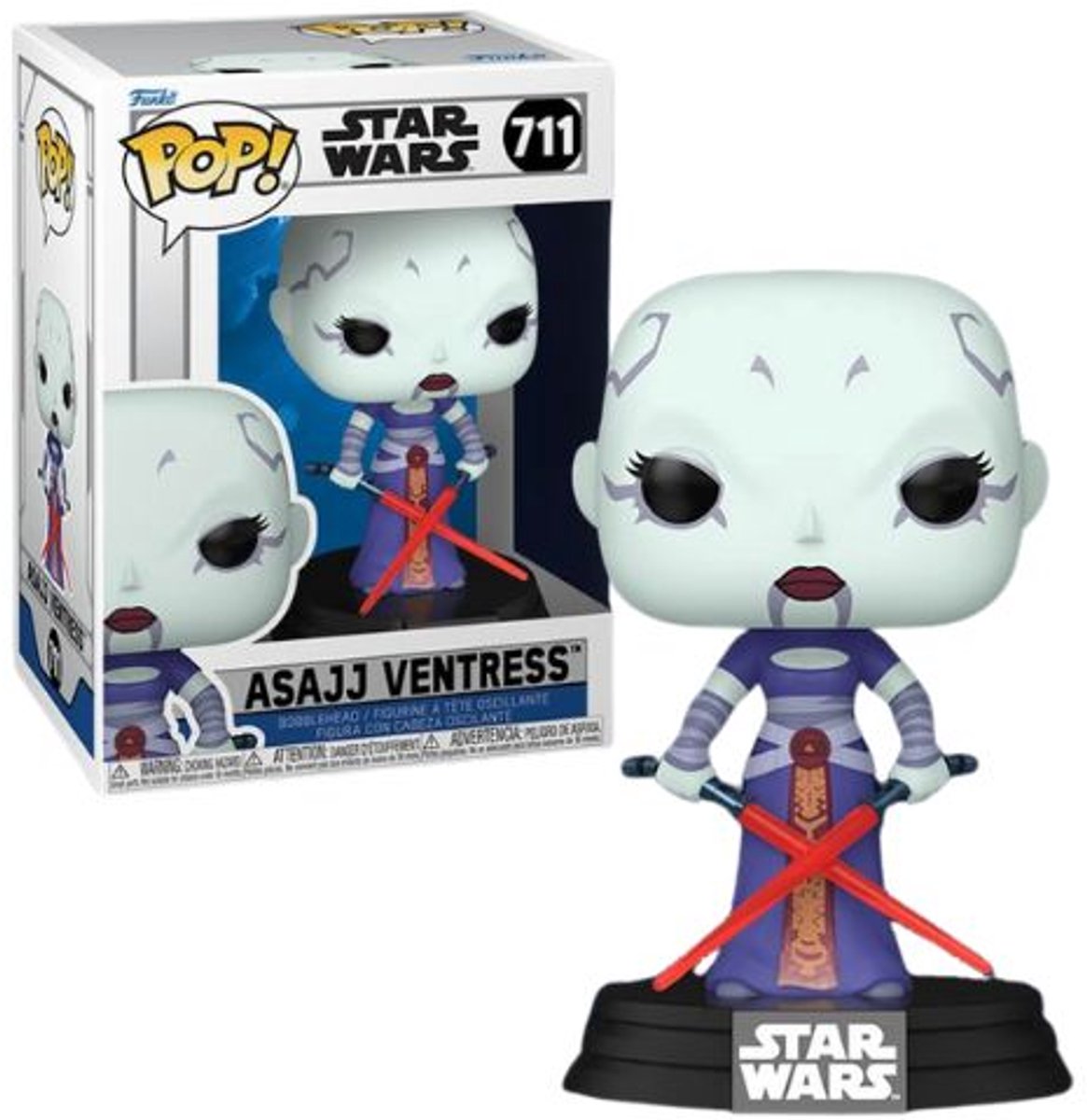 Funko star wars asajj ventress vinylfiguur 711 unisex pop! - neutraal - standard
