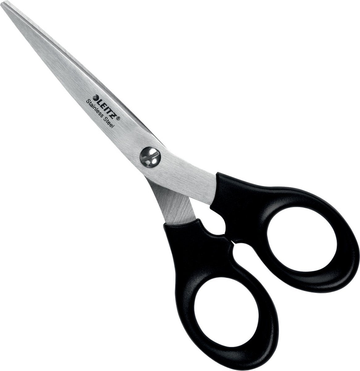 Tijeras de acero inoxidable Leitz - 165 mm - mango ergonómico - negro
