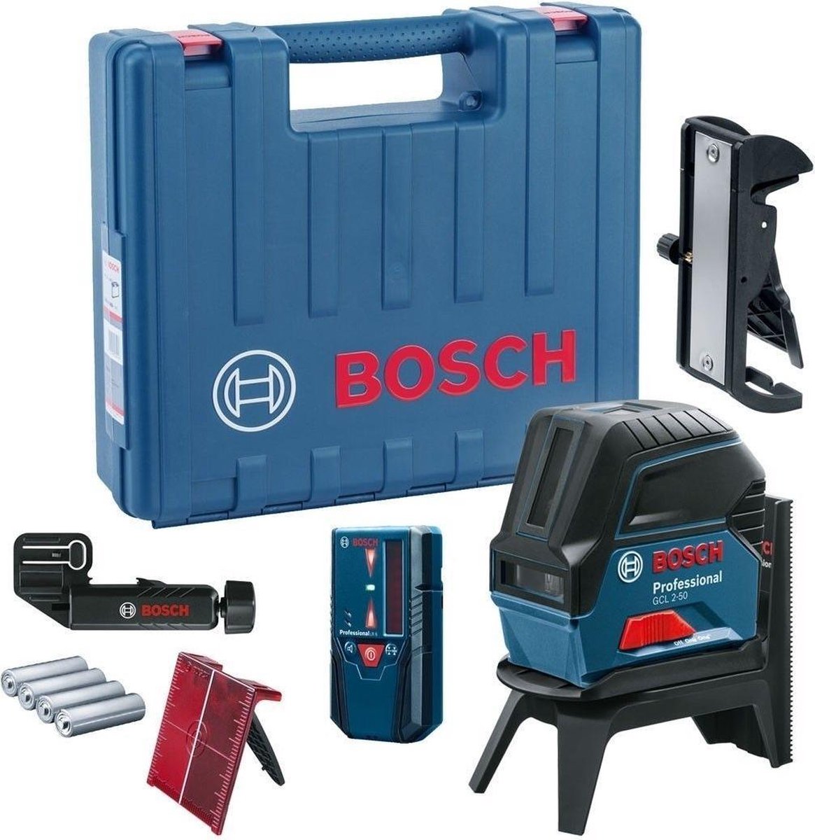 Bosch professional gcl 2-50 laser a punti e linee incrociate rosso + ricevitore laser LR 6 in valigetta - 0601066f01