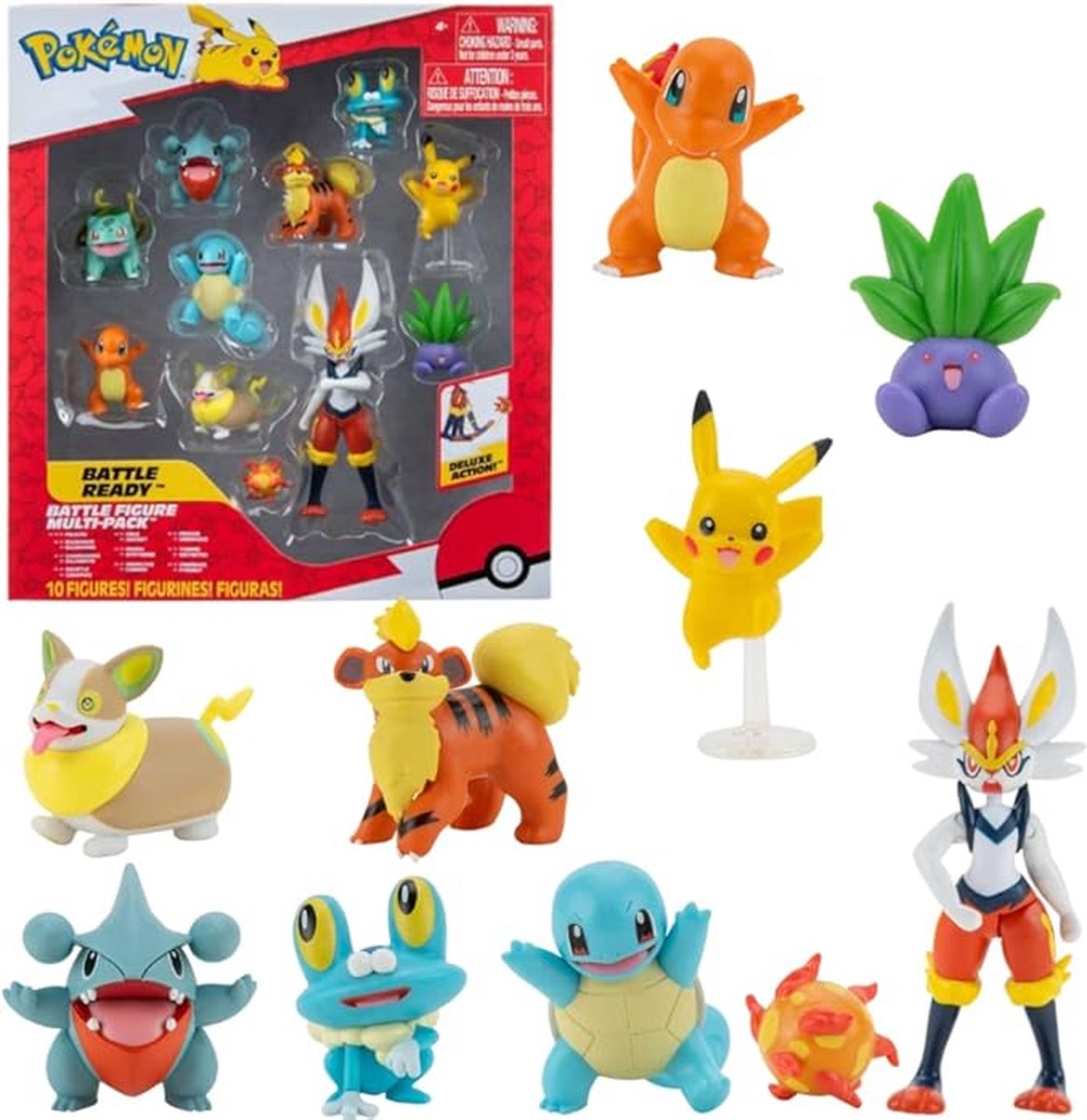 Pokémon pokemon - paquete de 10 figuras de batalla