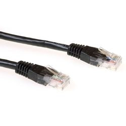 Cable patch UTP Cat6 Act negro de 0,5 m con conectores RJ45