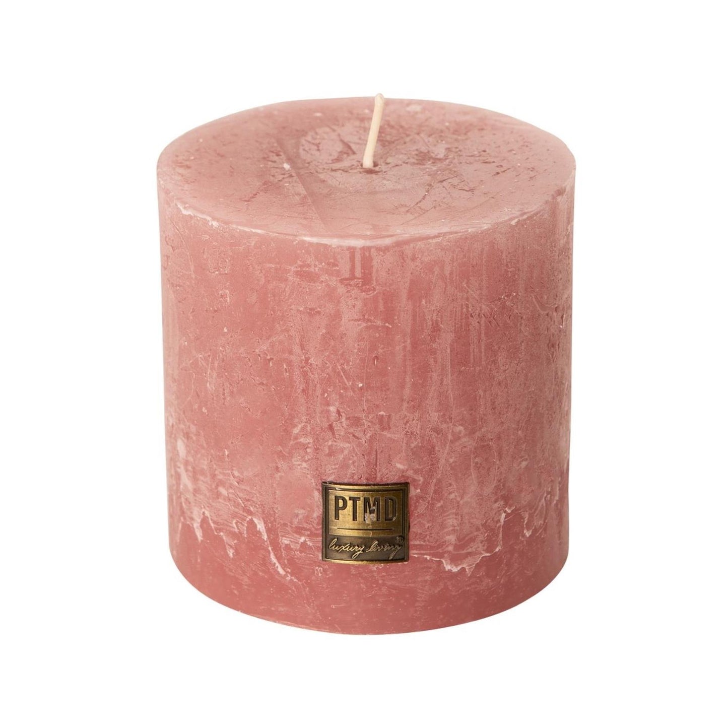 Candela a colonna Ptmd rosa rustica 10x10x10 cm