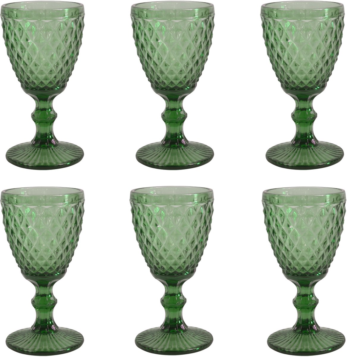 Medard de noblat - diamante - bicchiere da vino 20 cl - verde - 6 pezzi