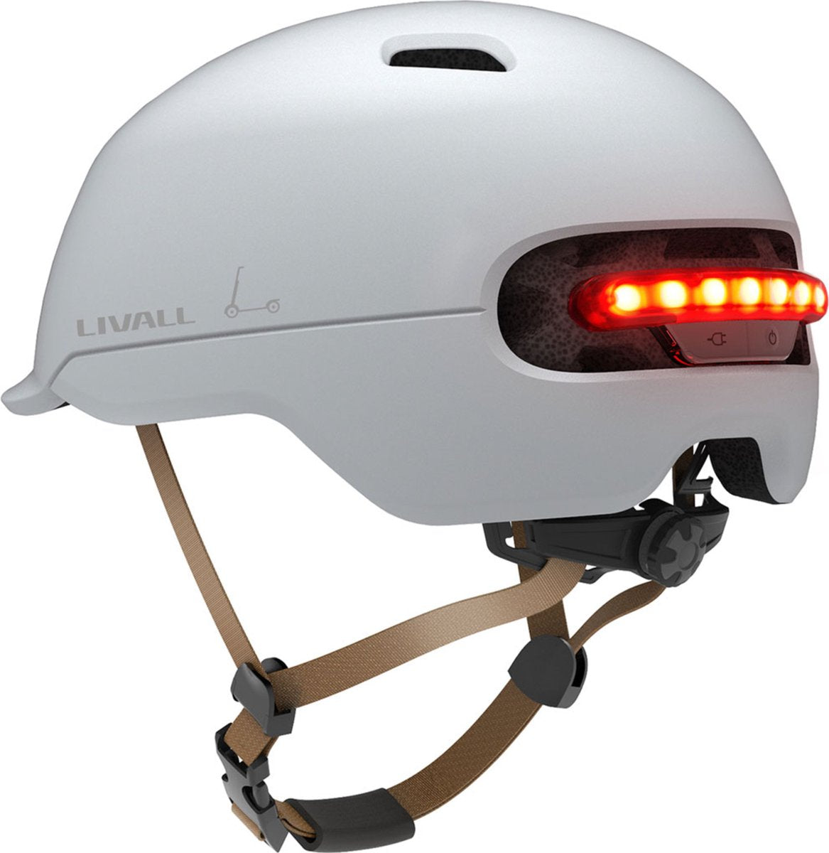 Livall c20 white large - (smart) fietshelm - sos functie - smart verlichting - remlicht
