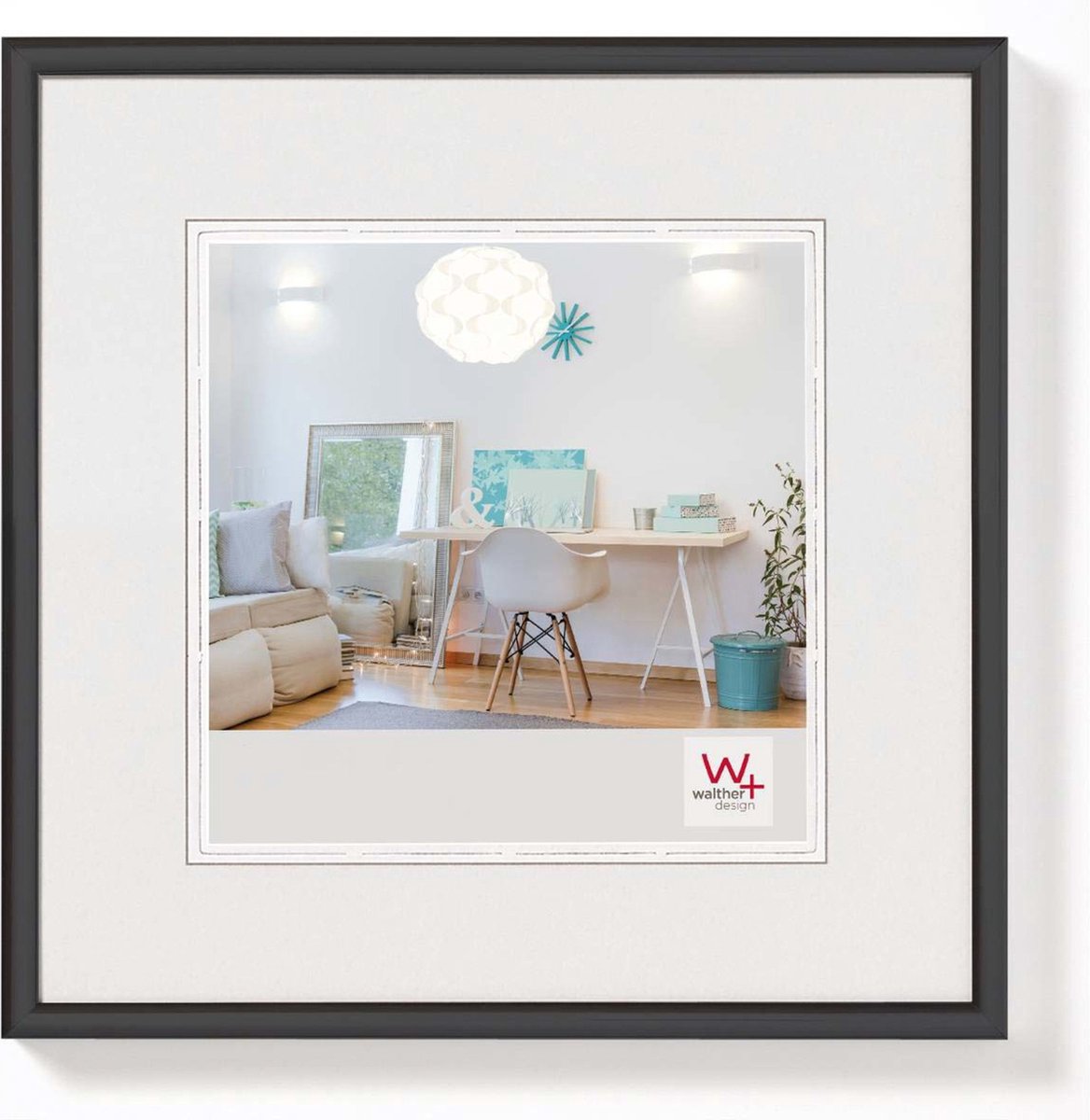 Walther new lifestyle - cornice in plastica - misura foto 30x30 cm - nera