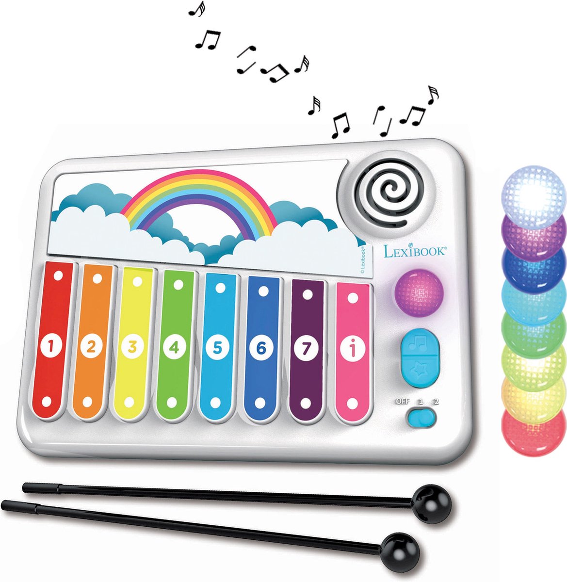 Lexibook xylo-fun electronic xylophone met learning music method met verlichting