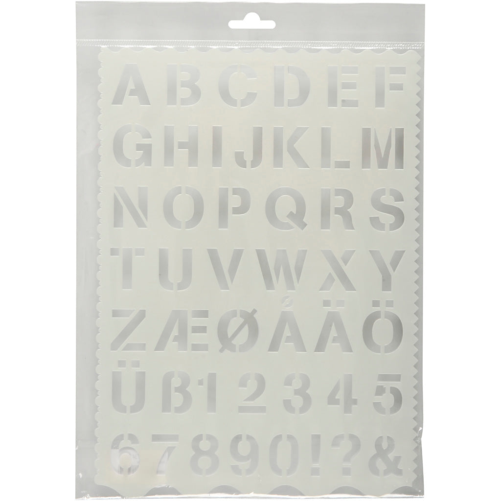 Modello aziendale Creativ, lettere e numeri, h: 25 mm, foglio 21x29 cm, 1 pezzo