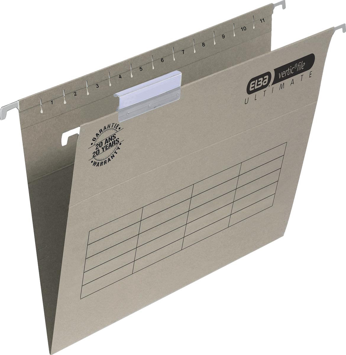 Elba verticfile ultimate - hangmappen - laden - a4 - 30 mm bodem - grijs - pak van 10