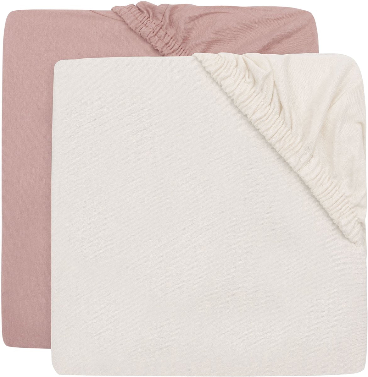 Jollein hoeslaken ledikant - 70 75x140 150cm - jersey - wild rose ivory