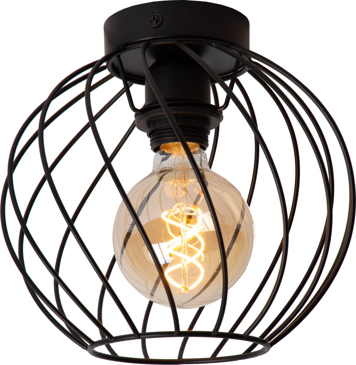 Lucide danza - lampada da soffitto (lampada da soffitto) - ø 25 cm - 1xe27 - nero