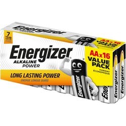 Pilas energizer alcalinas power lr6 aa 16 piezas