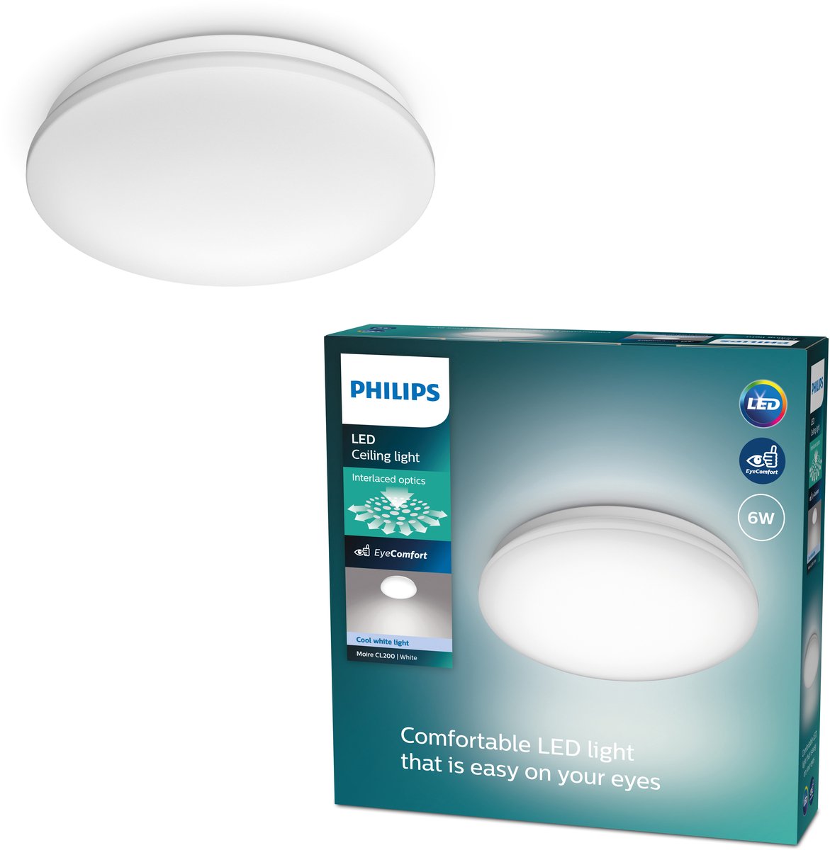Philips LED Philips Moire lámpara de techo - luz blanca fría - pequeña