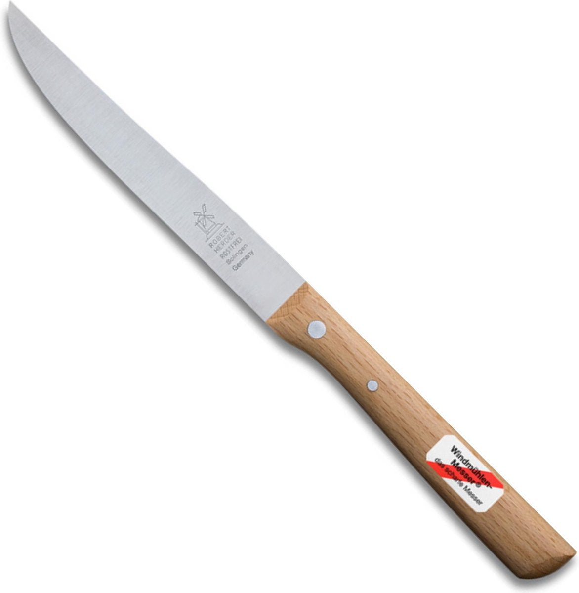 Robert herder universeelmes – hahnefeder – rvs – lemmet 13 cm – heft beukenhout