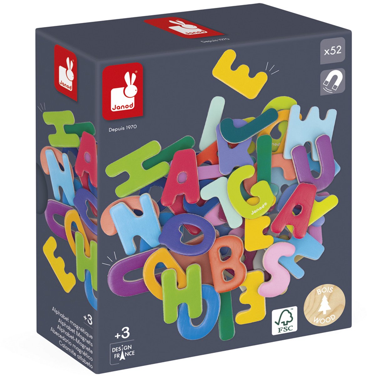 Janod - juego de imanes - letras del alfabeto