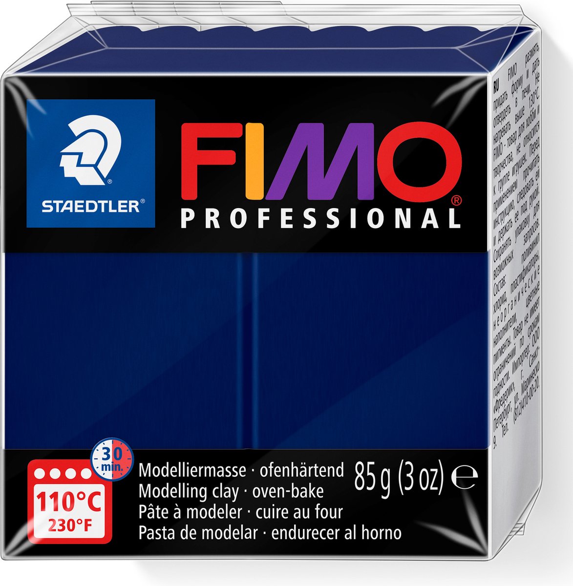 Fimo professional - arcilla de modelar profesional endurecible al horno en bloque 85 g - azul marino