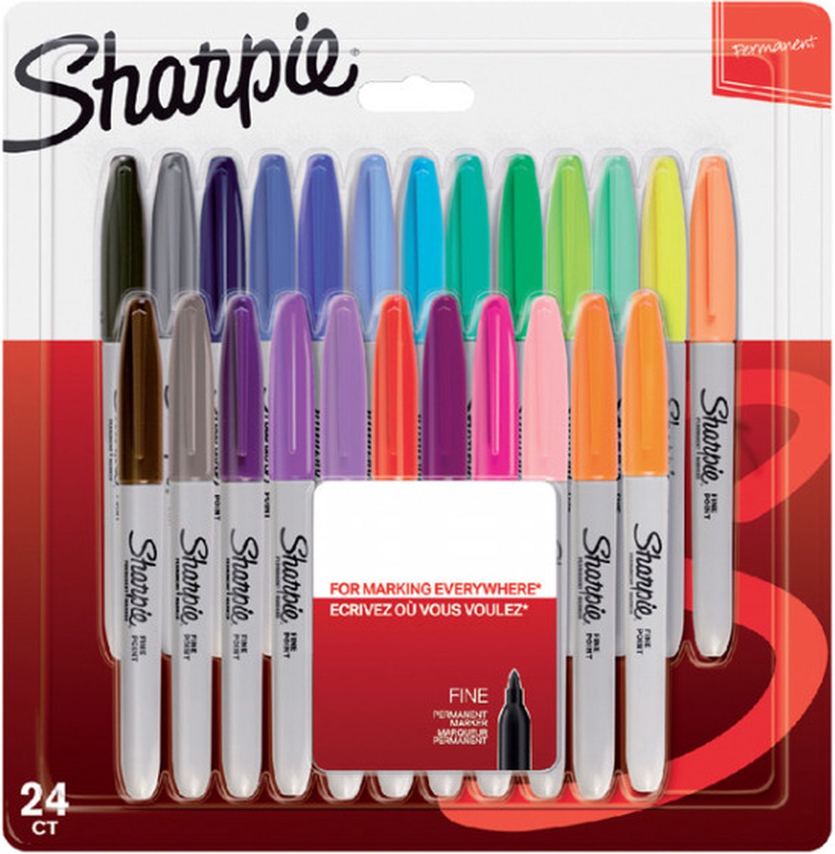 Pennarelli permanenti Sharpie | bel punto | vari colori | 24 pezzi