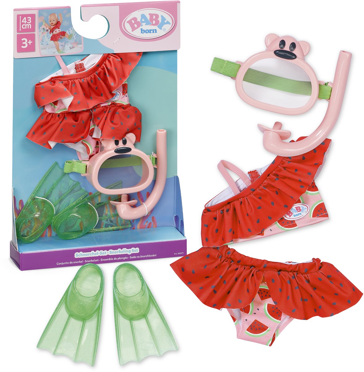 Conjunto de snorkel para bebé nacido (43 cm)