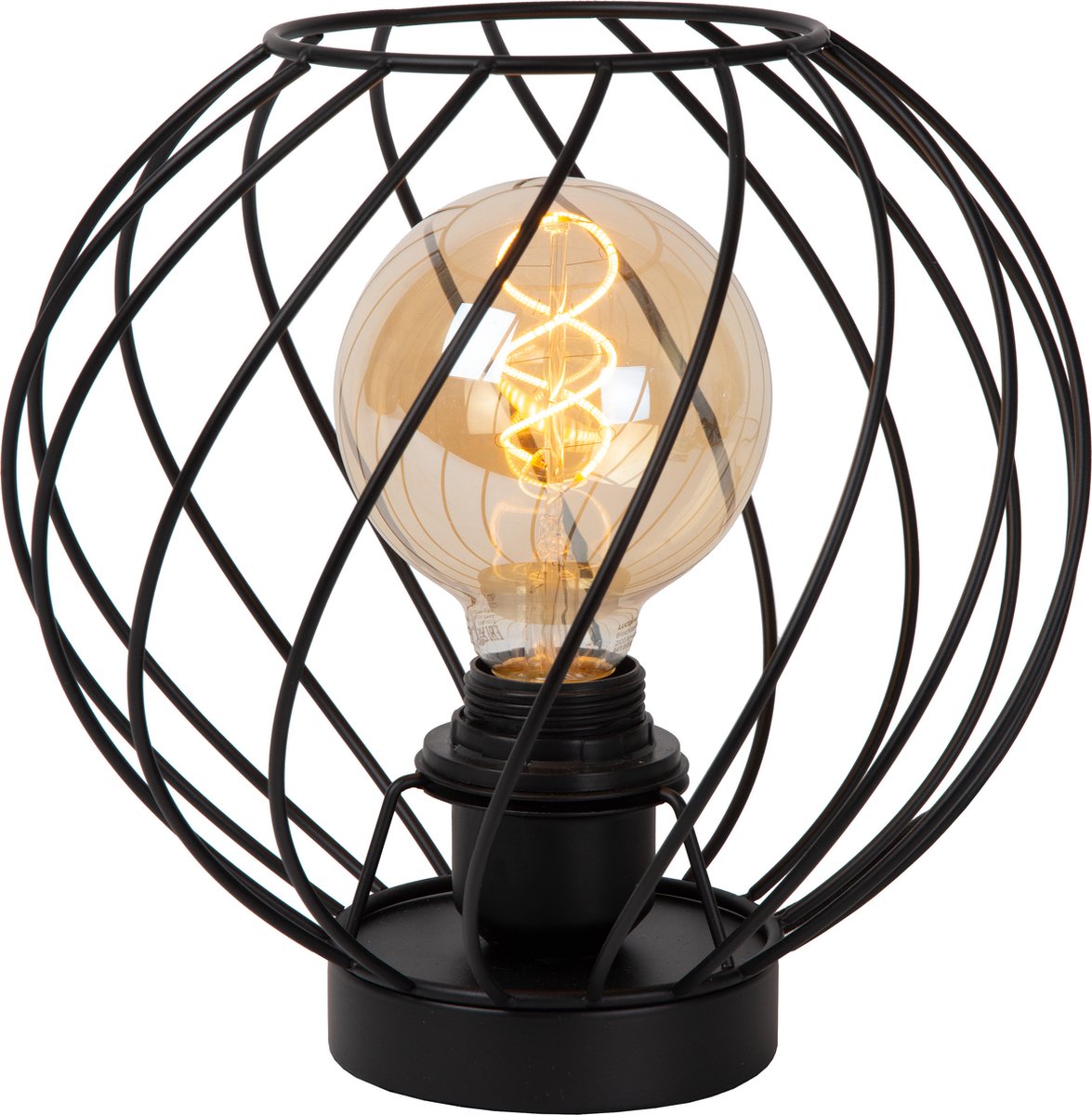 Lucide danza - lampada da tavolo - ø 25 cm - 1xe27 - nera
