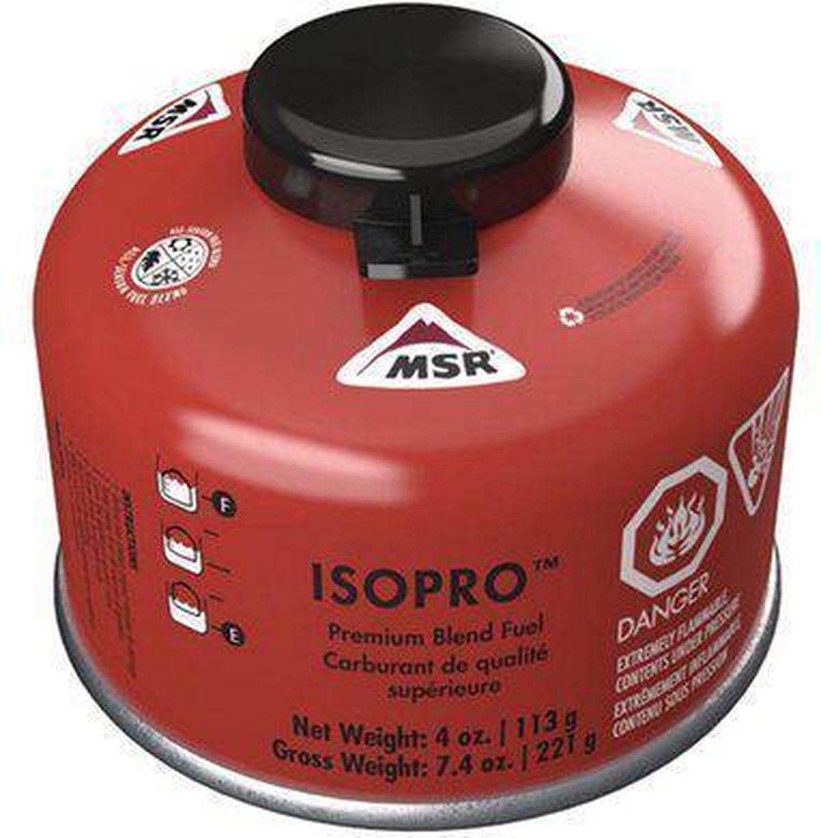 Msr cartucho isopro botella gas 113g rojo