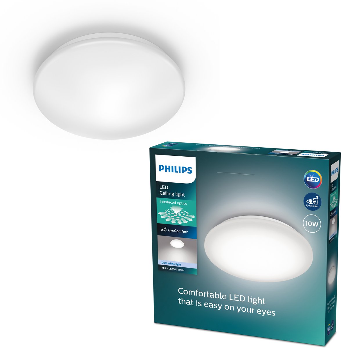 Philips Lámpara de techo LED Philips Moire - luz blanca fría - mediana