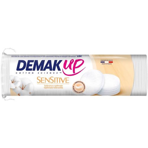 Dischetti di cotone per demak'up seta sensibile, rotondi 64 pezzi