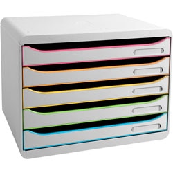 Cassettiera exacompta 308913d ufficio nera bianca