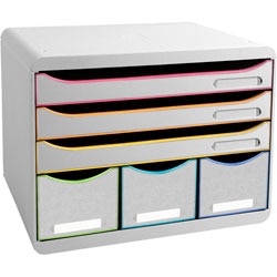 Cassettiera exacompta 306913d ufficio nera bianca