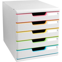 Cassettiera exacompta 301913d ufficio nera bianca