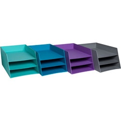 Brievenbakje exacompta 13450d teksto kleurenassortiment pak van 4