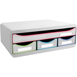 Cassettiera exacompta 319913d ufficio nera bianca