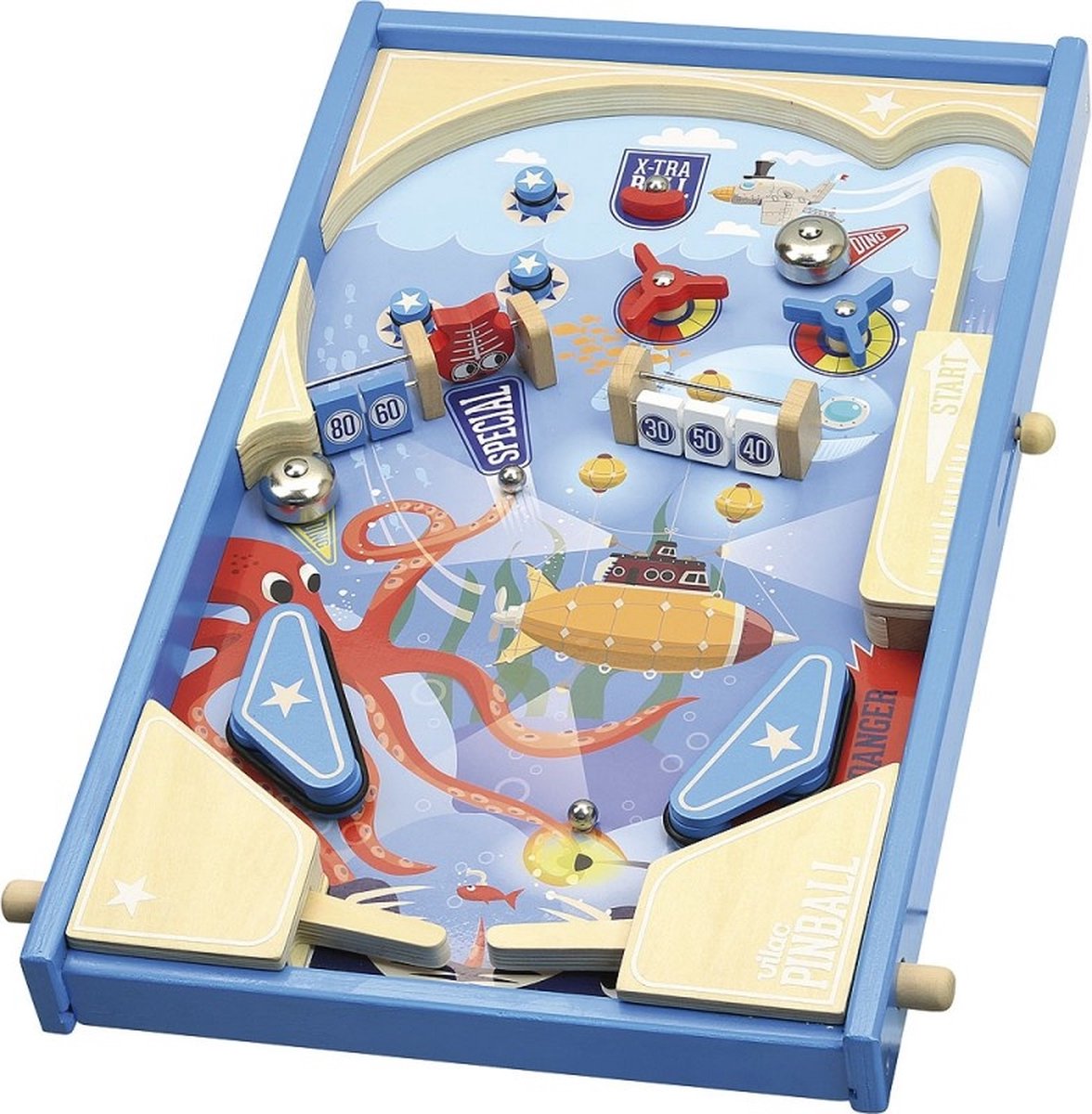 Flipper in legno Vilac sotto il mare