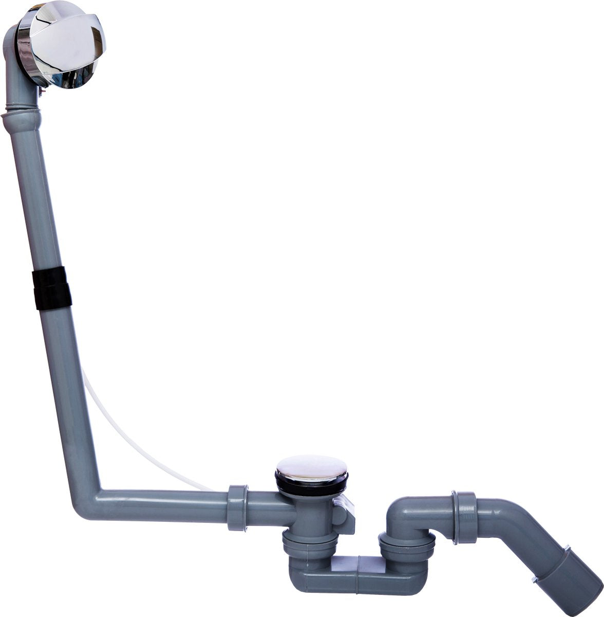 Kirchhoff eco-save ks vasca con piletta e troppopieno - grigio - 1 1 2 - con scarico