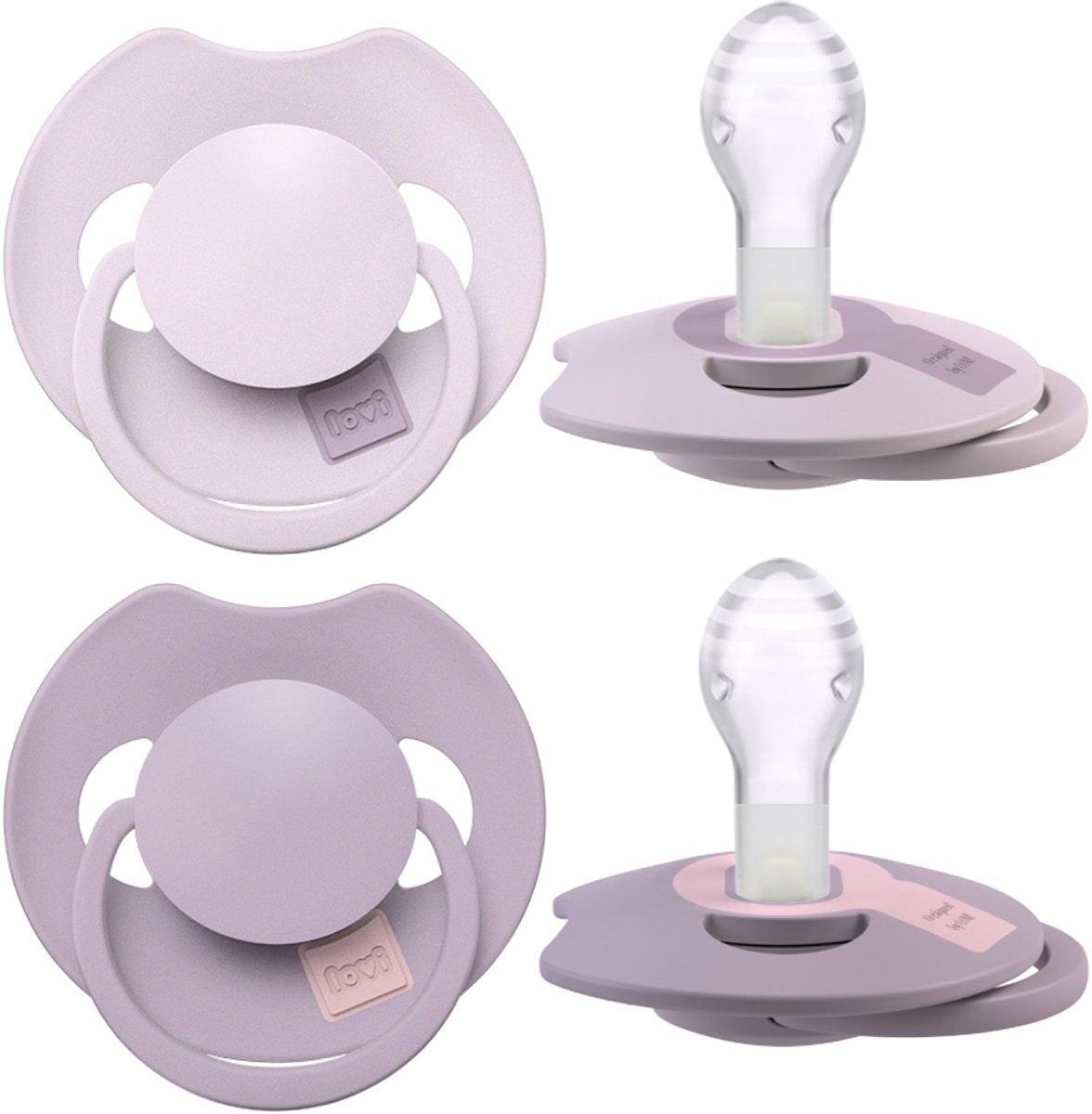 Ciuccio Difrax lovi Dynamic - prime - 18+ mesi - rosa chiaro viola - 2 pezzi