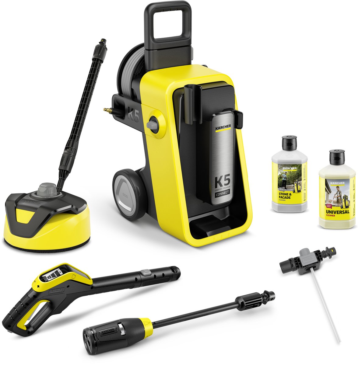 Limpiadora de alta presión Kärcher k 5 comfort premium connect home - 145 bar - 500 l h - 40 m2 h - enrollador de manguera - apto, entre otros. coche - terraza - bicicletas - motos - muebles de jardín y zonas alrededor de la casa