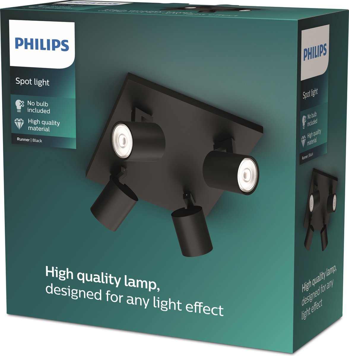 Faretto da superficie Philips LED Philips Runner - 4 luci - nero