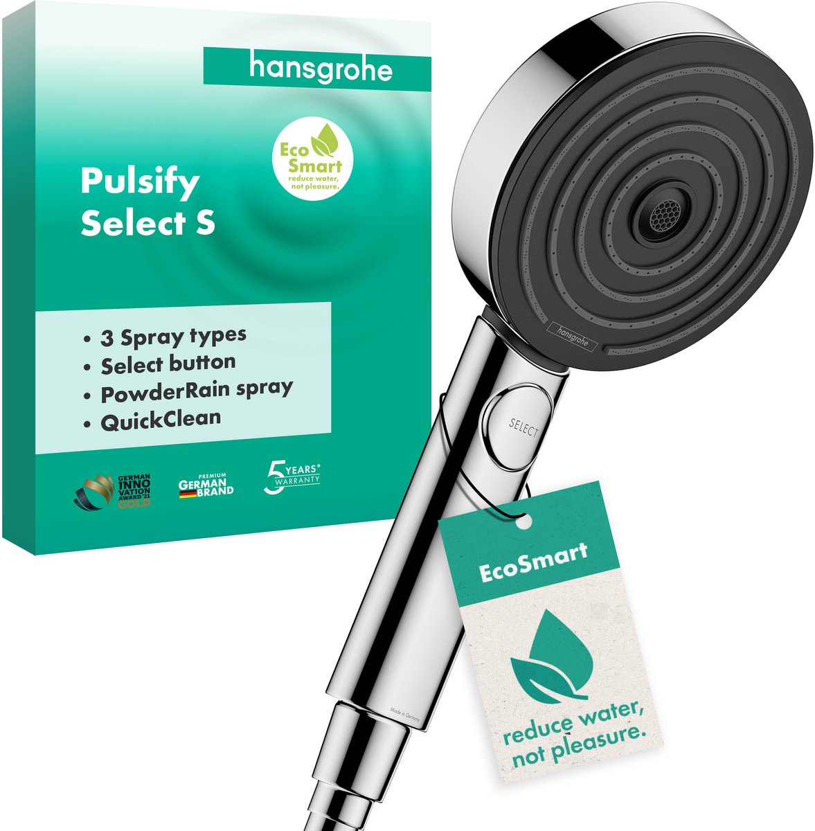 Hansgrohe pulsify select s handdouche 105 3jet activation ecosmart chroom