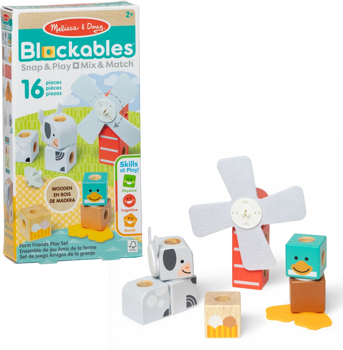 Melissa Doug Blockables Farm Friends Play Set (16pc)