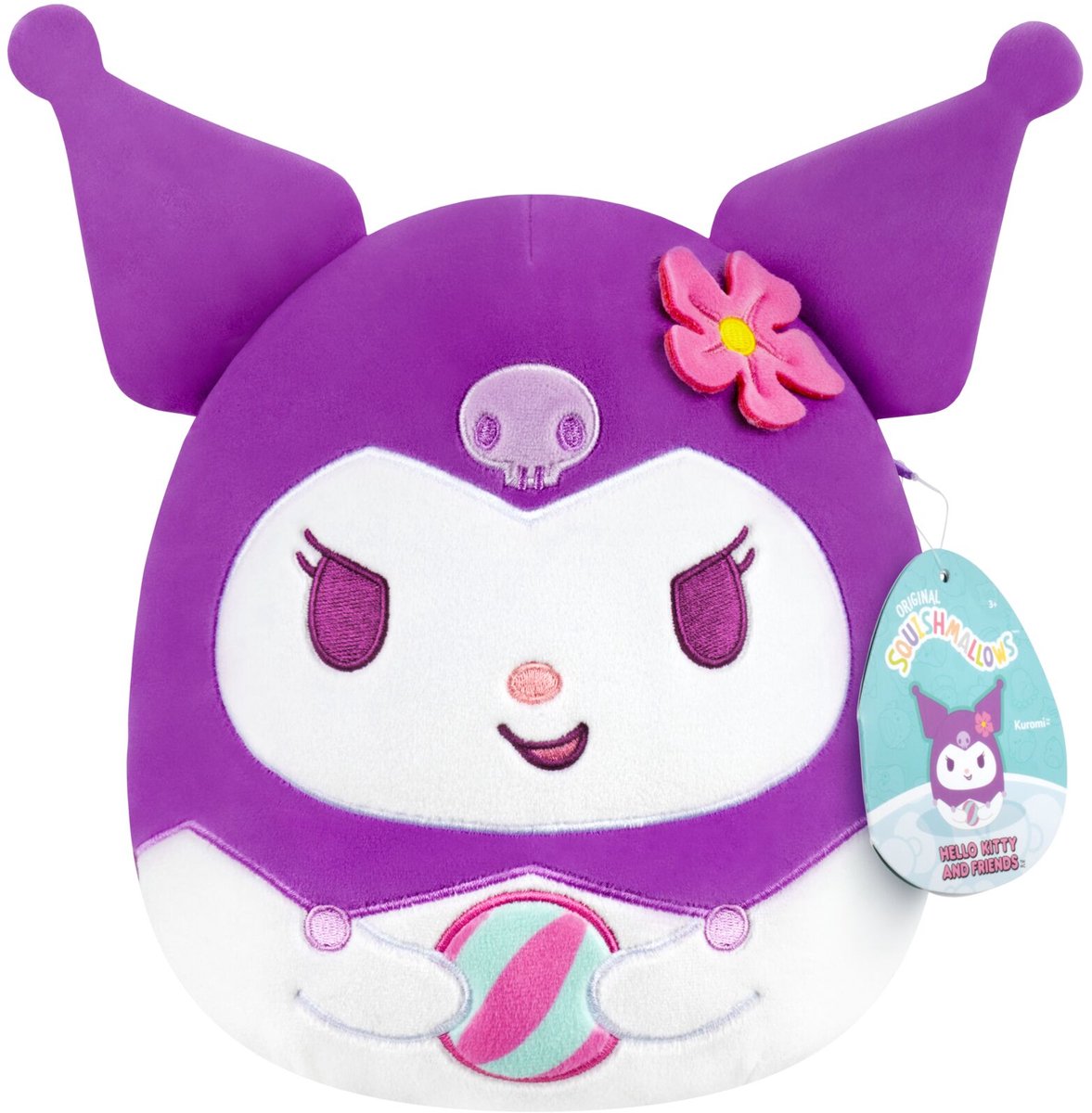 Squishmallows Jazwares - Hello Kitty e amici - Cogli l'attimo, pallone da spiaggia Kuromi - Peluche 20 cm
