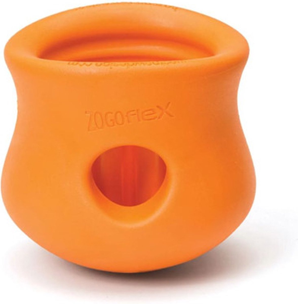 West paw toppl zogoflex - forte giocattolo per cani - slowfeeder - arancione - piccolo - 8 cm