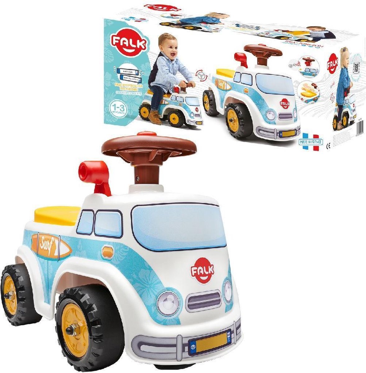 Falk Surf Minibus Walker - per 1-3 anni - con vano portaoggetti e clacson