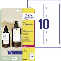 Etichette sospese avery zweckform t1001-10 cartone bianco