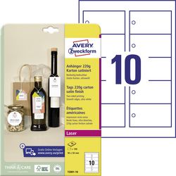 Etichette sospese avery zweckform t2001-10 cartone bianco
