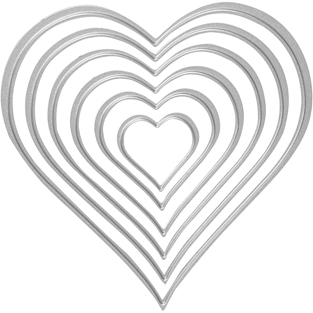 Troqueles de corte y estampado Creativ Company, corazones, dimensiones 2,5x3-10x11 cm, 1 pieza