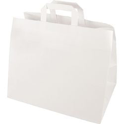 Bolsa Papstar con asa 270 x320x170mm papel kraft blanco
