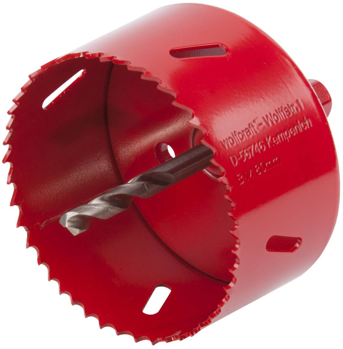 Wolfcraft - sierra perforadora de 80 mm - broca bim de 80 mm - 5485000