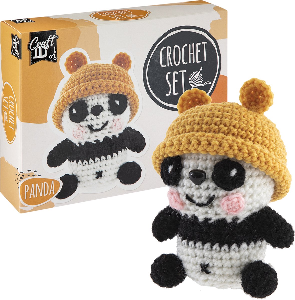 Craft id crochet kit panda con sombrero